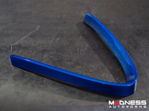 Alfa Romeo Giulia Front V Shield Grill Frame + Emblem Frame Kit - Carbon Fiber - QV Model - Blue Candy Alfa Romeo Giulia Front V Shield Grill Frame + Emblem Frame Kit - Carbon Fiber - QV Model - Blue Candy